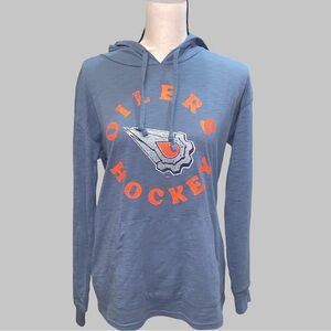Edmonton Oilers Womans Hoodie Blue Hockey Small fan sports McDavid Canadian NHL